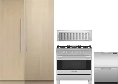 5 Piece Package Includes Refrigerator, Freezer, Range, Hood And Dishwasher